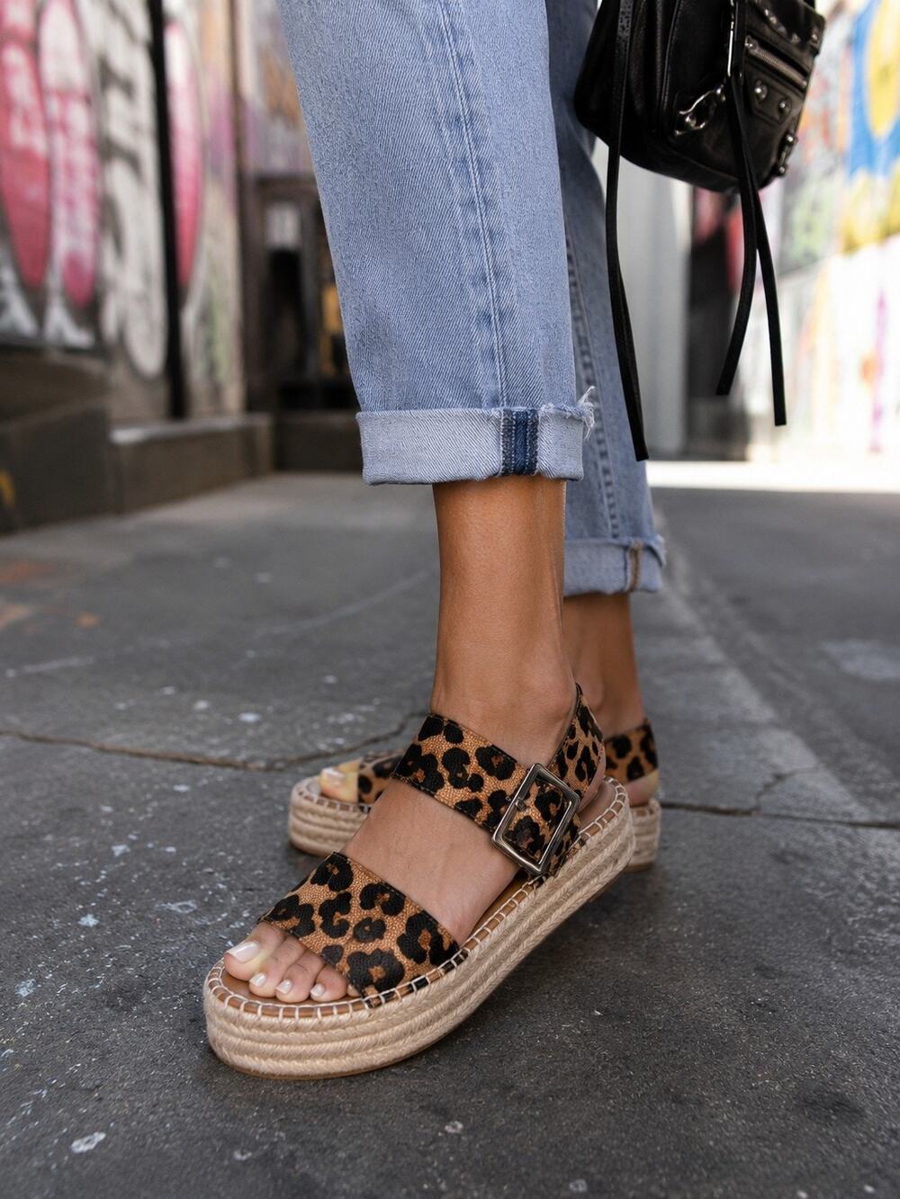 Franco Sarto Leopard Print Espadrille Platform‎ Sandals
